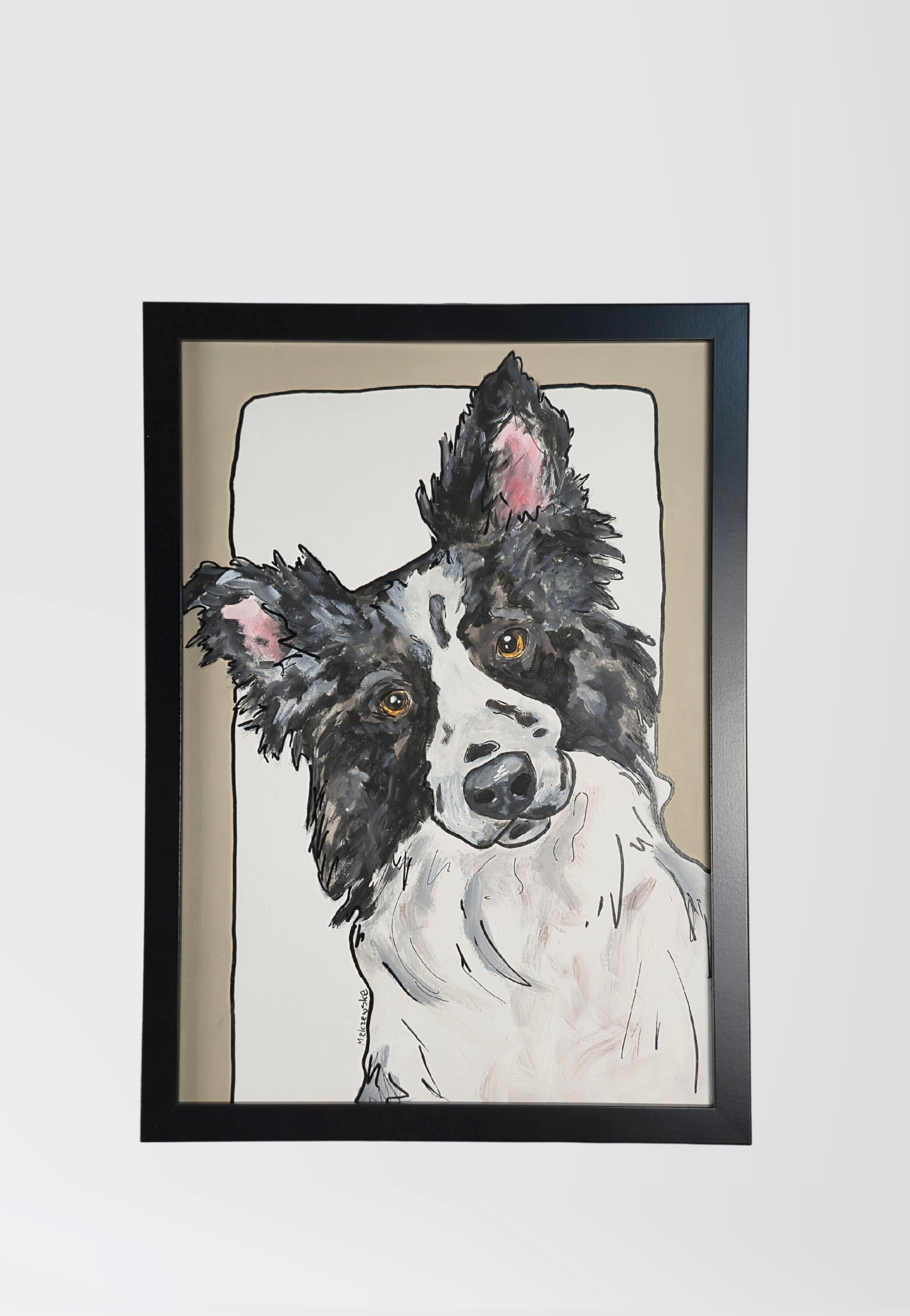 GRAFIKA / OBRAZ - PIES BORDER COLLIE - A3