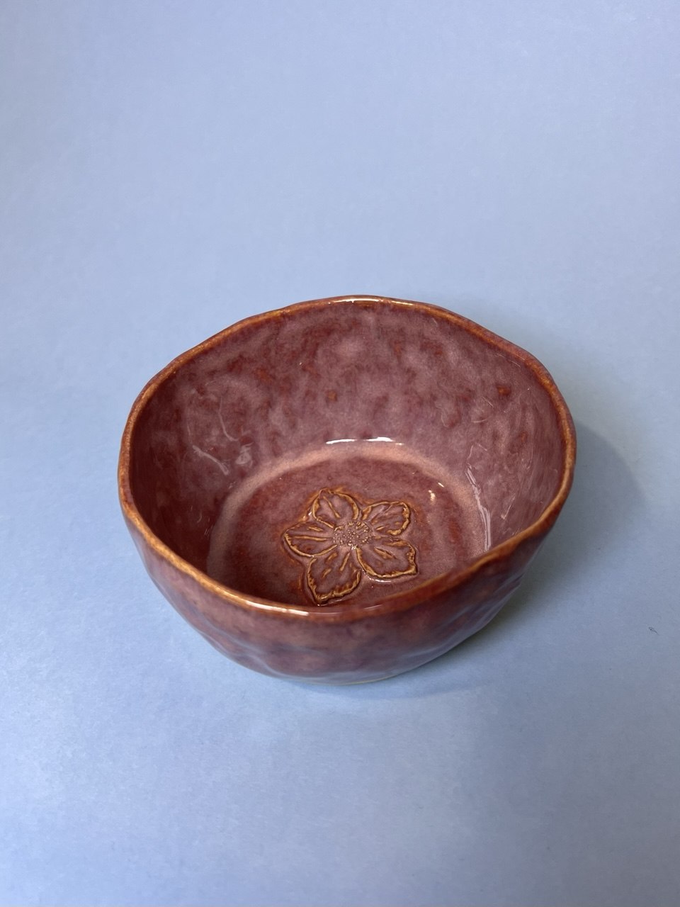 Ceramiczna miseczka z kwiatkiem 3D, handmade - zdjęcie 6 z 6