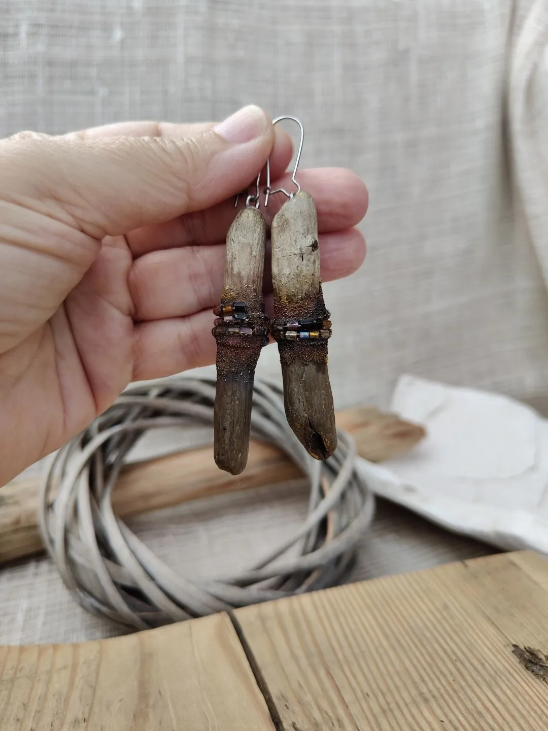 Dotyk Fali – komplet biżuterii driftwood  - zdjęcie 3 z 5