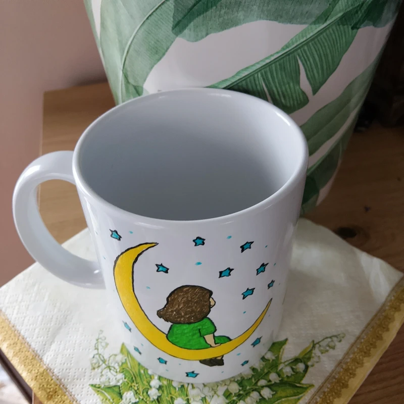 Ręcznie malowany kubek ceramiczny. - zdjęcie 2 z 5