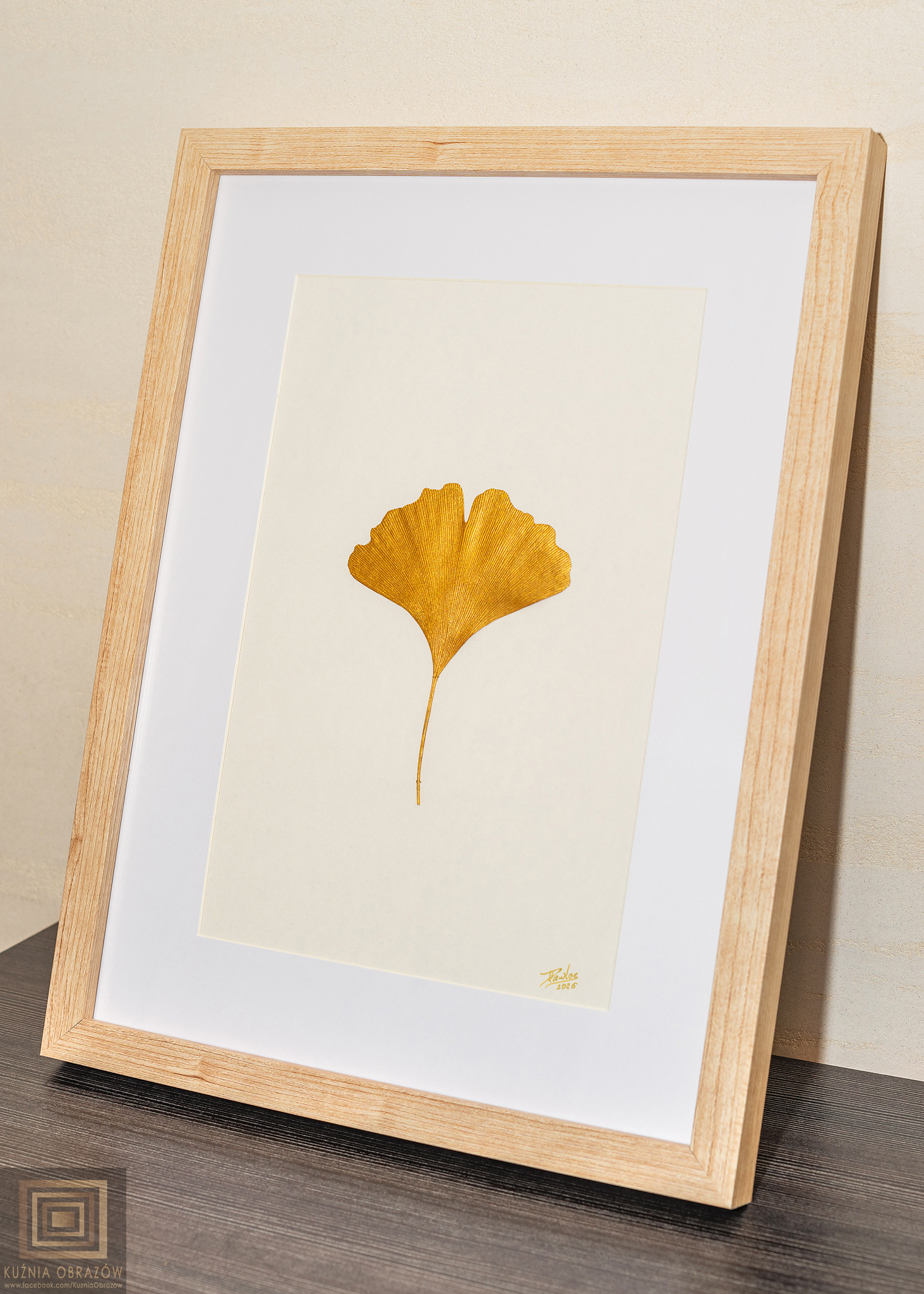 Dekoracja Botaniczna. Złoty Liść Miłorząb 30x40cm - zdjęcie 4 z 8