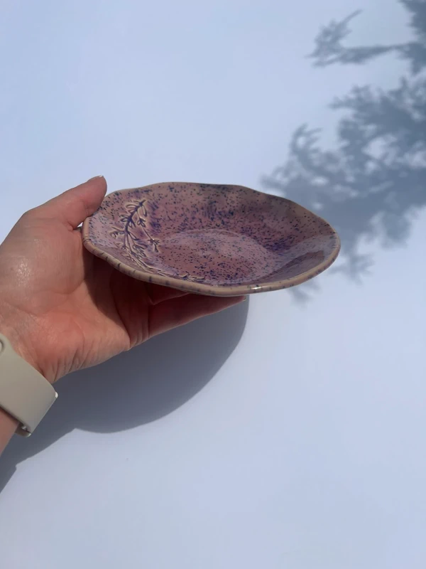Ceramiczny talerzyk / miseczka lawenda - handmade - zdjęcie 2 z 10