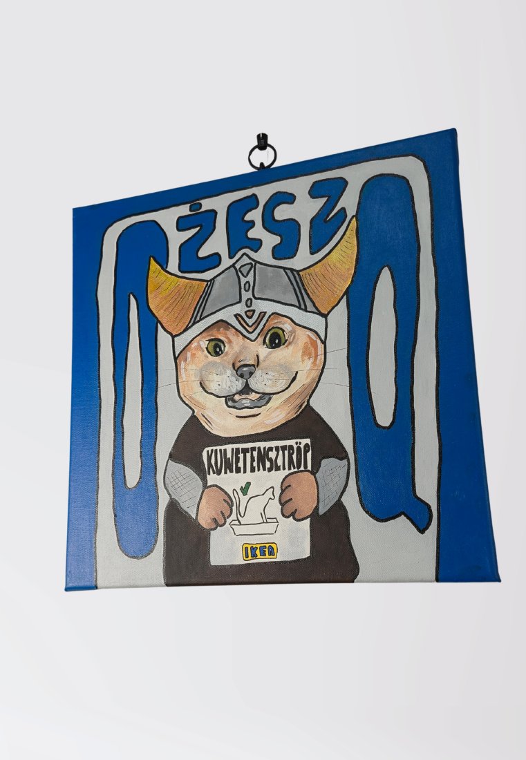 OBRAZ - KOT VIKING IKEA "OŻESZQ" - 40X40 - 2