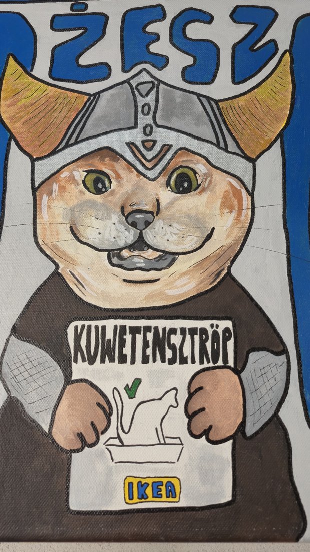 OBRAZ - KOT VIKING IKEA "OŻESZQ" - 40X40 - zdjęcie 3 z 4