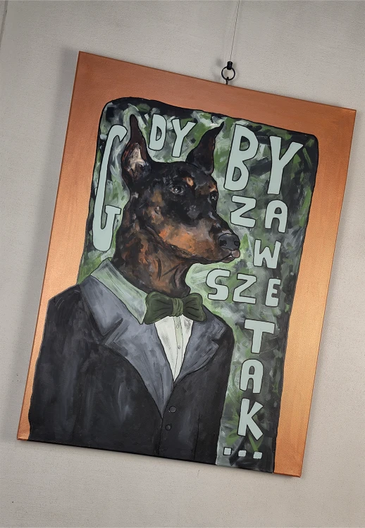 OBRAZ - DOBERMAN DŻEJMS - 50CM X 70CM - 2