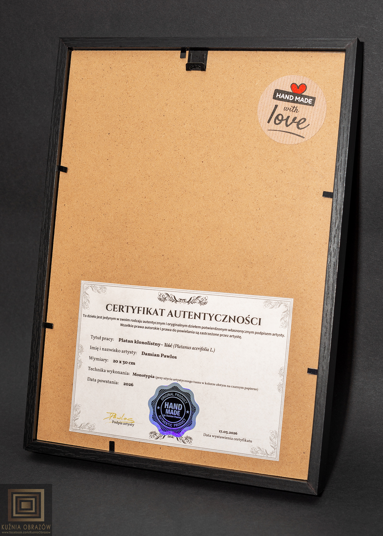 Grafika Botaniczna. Plakat Złoty Liść Platan A4 - zdjęcie 4 z 6