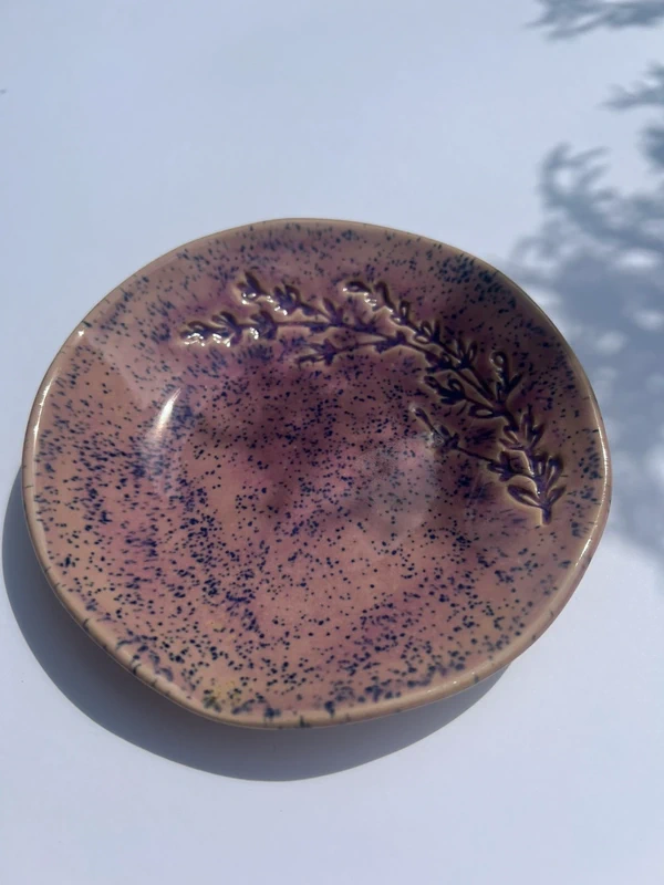 Ceramiczny talerzyk / miseczka lawenda - handmade - zdjęcie 6 z 10