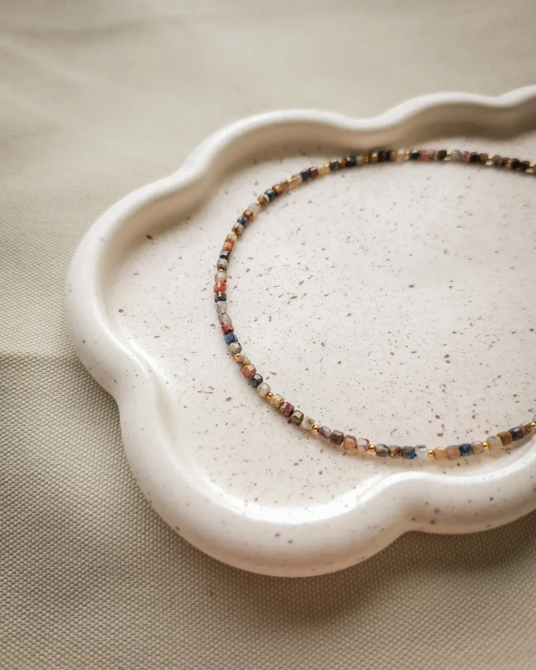 Naszyjnik Choker Pietersyt kolory ziemi jesienny  - zdjęcie 5 z 6
