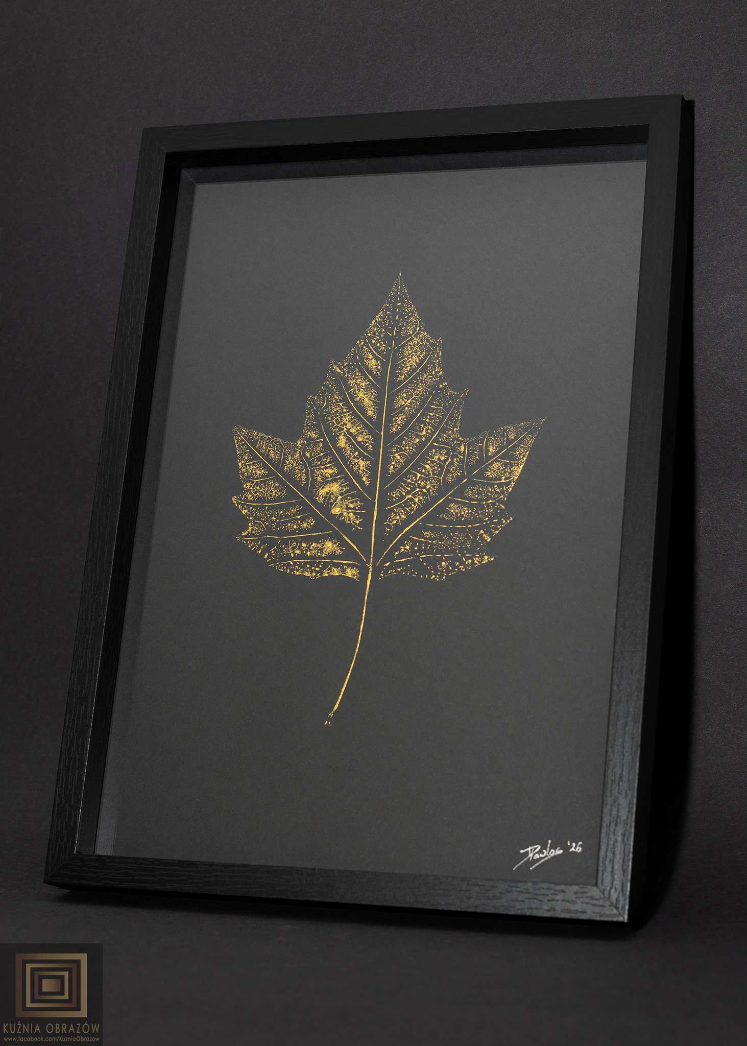 Grafika Botaniczna. Plakat Złoty Liść Platan A4 - zdjęcie 2 z 6