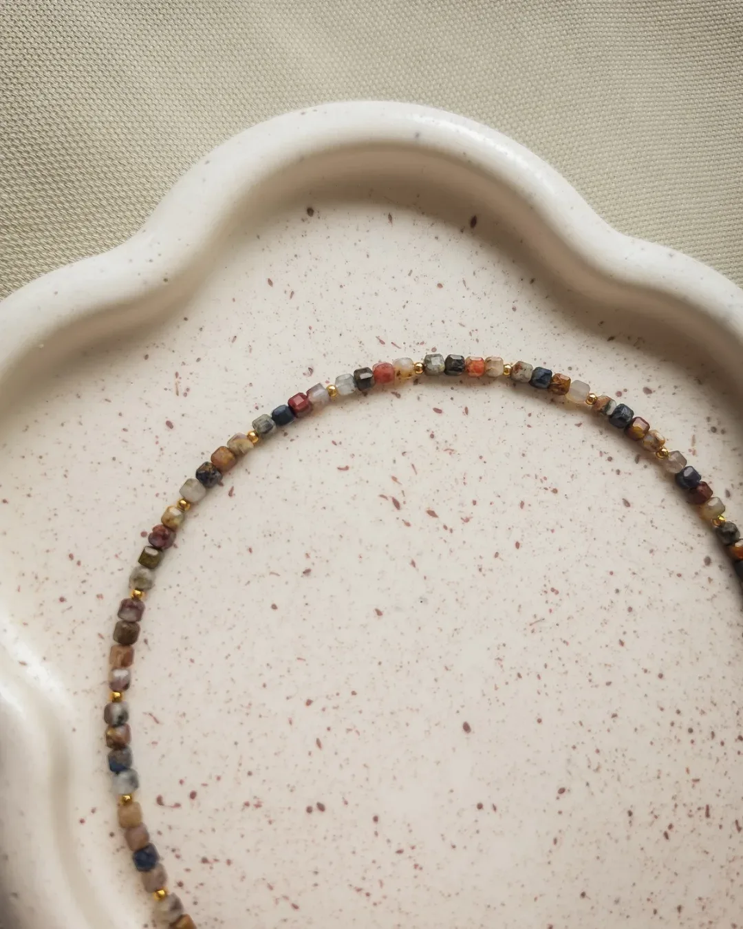 Naszyjnik Choker Pietersyt kolory ziemi jesienny  - zdjęcie 3 z 6