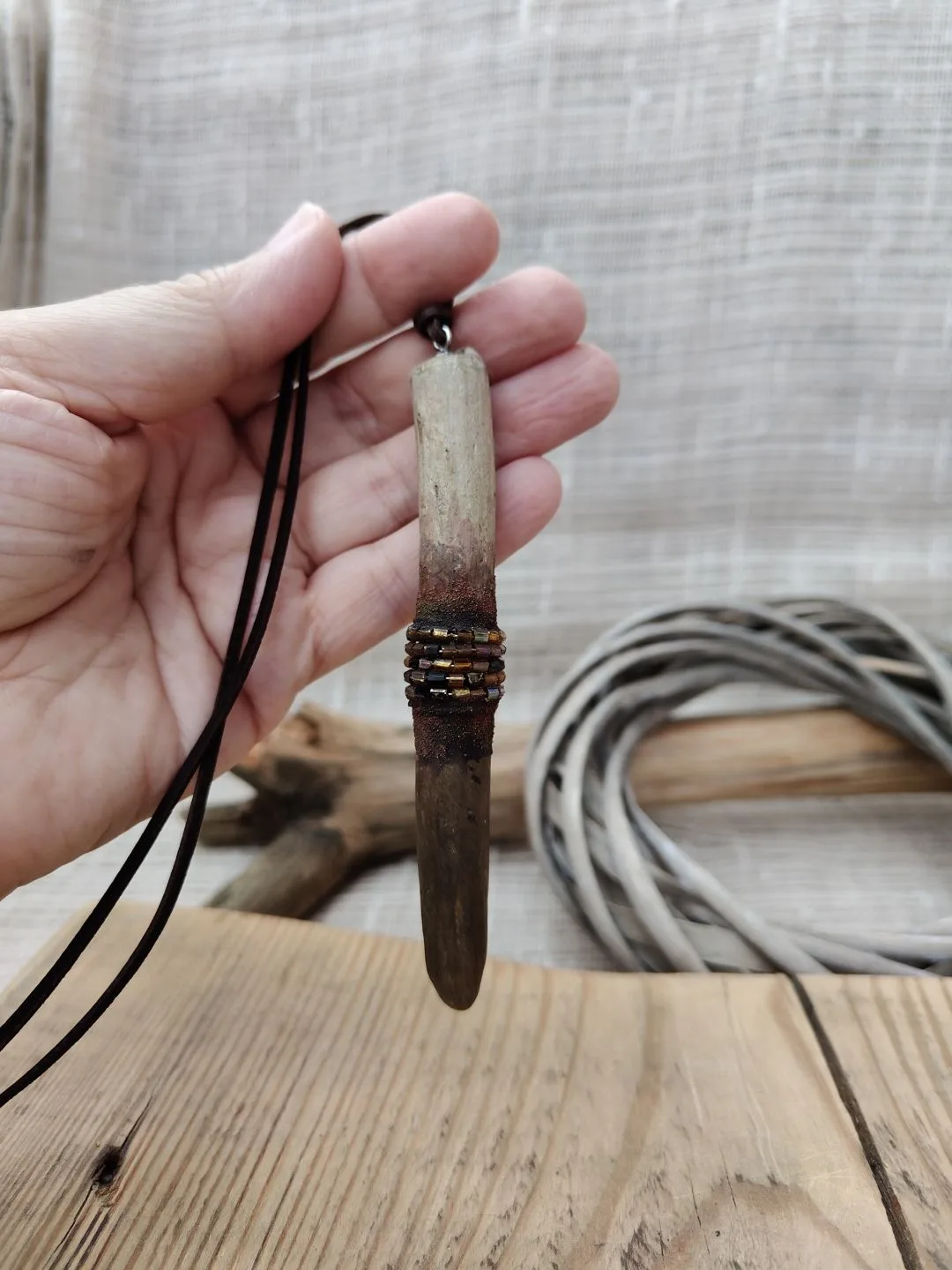 Dotyk Fali – komplet biżuterii driftwood  - zdjęcie 2 z 5