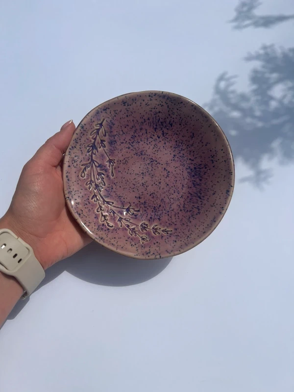 Ceramiczny talerzyk / miseczka lawenda - handmade - zdjęcie 8 z 10