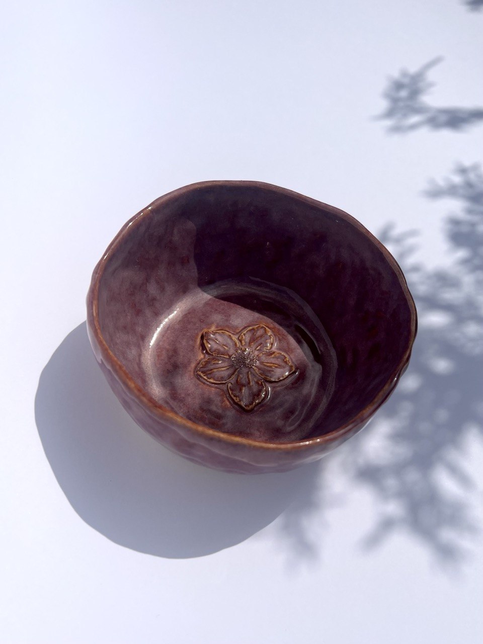 Ceramiczna miseczka z kwiatkiem 3D, handmade - zdjęcie 2 z 6